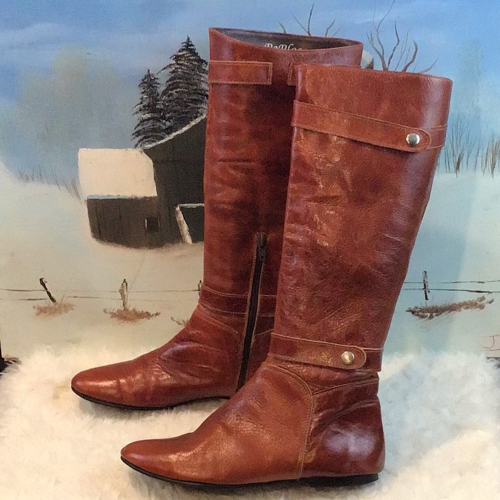 VINTAGE RUST LEATHER BOOTS.SZ 8 - Picture 10 of 14